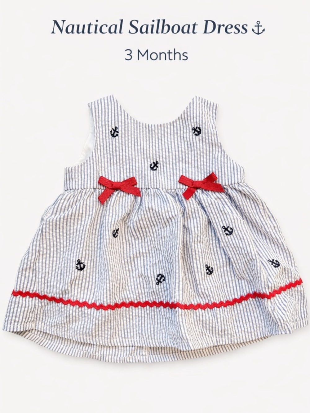 Starting Out Nautical Sailboat Stripe Dress 3M